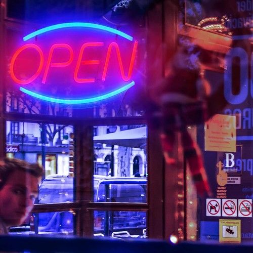 Led neon sign - lights, open