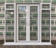 FRENCH DOORS WITH SIDEWINDOWS ALUMINIUM SIDE LIGHTS EXTERNAL EXTERIOR USED