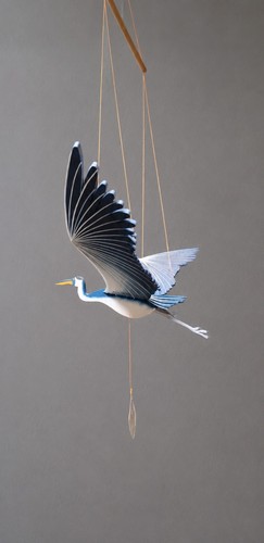 Handcrafted blue heron wooden - handcrafted,
