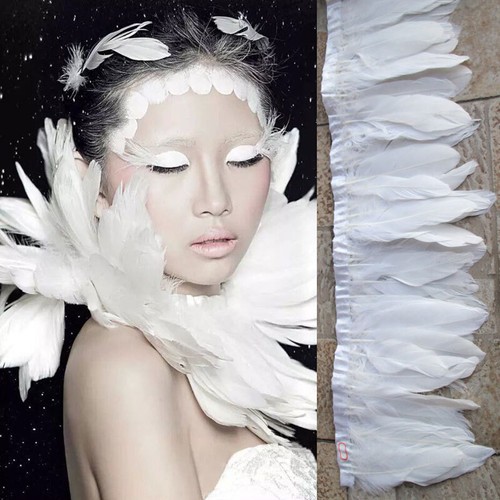 Goose feather fringe trim - feather,