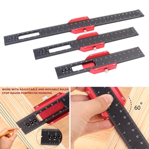 Metal slide stops pocket ruler - stops,