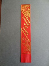 Leather BOOKMARK WALES Llechwedd Slate Caverns Welsh Mining RED Unused 