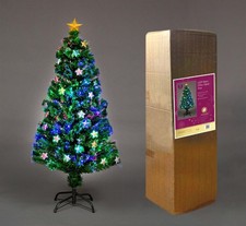 2-6FT Pre-Lit Christmas Tree Green Fiber Optic LED Light Xmas Home Holiday Decor