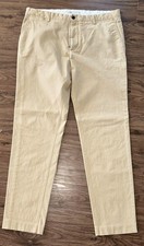 Zara Chino Pants Mens 36 Khaki Beige Flat Front Slim Straight Zip Fly Casual