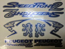 Peugeot Speedfight 2 Sticker/Decal Set  *SILVER & BLUE* 50, 70, 100, speedy pug