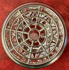 Vintage (1960s):  Silver-Plated & Cut-Glass Rose Bowl