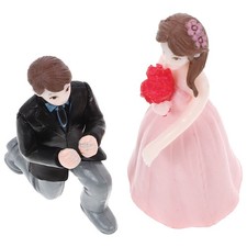  1 ensemble de poupées de proposition décoratives Wedding Cake Topper Mini