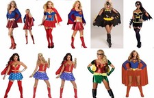 BAT GIRL SUPER GIRL WONDER WOMAN LADIES COMIC BOOK FANCY DRESS COSTUME COSPLAY