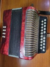 Lovely Hohner Double Ray Black  Dot Button Accordion in B/C 8 Bass.