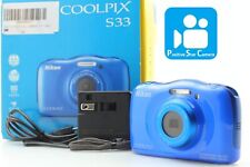 ?VIDEO?✨MINT✨ Nikon Coolpix S33 Blue Waterproof Camera From JAPAN