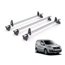 Peugeot Partner Roof Rack For 2008-2018 Vans 3x Bars + Loadstops Rhino Fleet