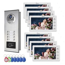 Video Apartment Intercom System,8unit Intercom Entry System7 inch Monitor Wired