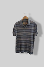 Vintage Mark & Spencer north coast grey multistriped medium polo shirt| SKU 2859