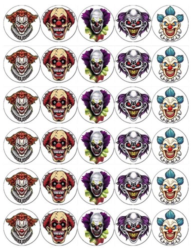 30x edible scary clown - edible,