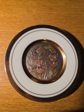 The Art of Chokin 24K Gold Decorative Plate 4-inch Butterfly Design Japan