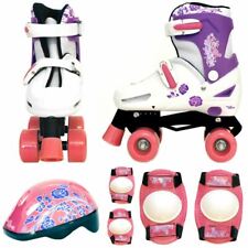 Girls Pink White Quad Skates