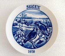Vintage wall plate 1978 Hackefors Swedish Blue and White Sweden Christmas Advent