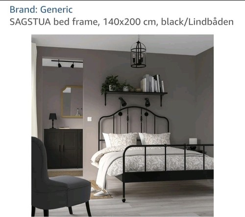 Used black metal bed frame - bed,