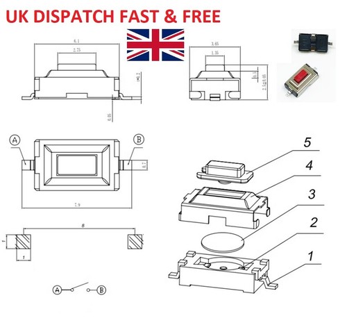 Tactile push button switch - button,
