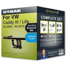 Towbar detachable for VW Caddy III / Life 04-15 + 13pin universal electrical-kit