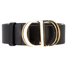 Dior 30 Montaigne Belt in Black Calfskin Leather