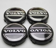 4X VOLVO BLACK CENTRE CAPS