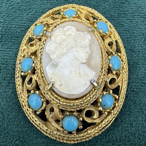 Vintage shell cameo brooch - vintage,