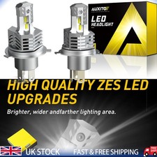 2PCS AUXITO H4 9003 LED Headlight Bulbs Hi Low Beam Conversion Kit 6000K White