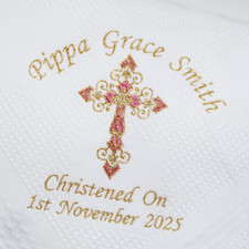 Personalised  Christening Shawl/Baptism Shawl Embroidered Baby Shawl Christening