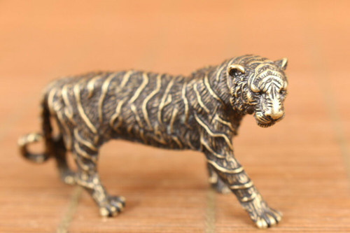Chinese old bronze art tiger - bronze,