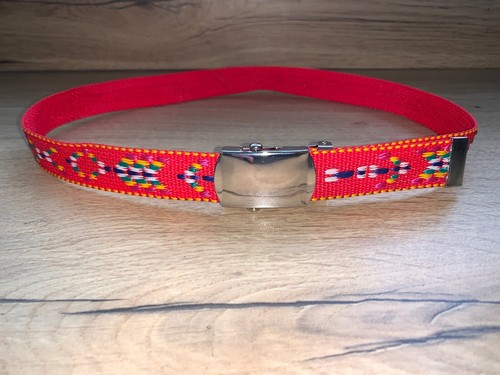 Red canvas belt 25mm - canvas,