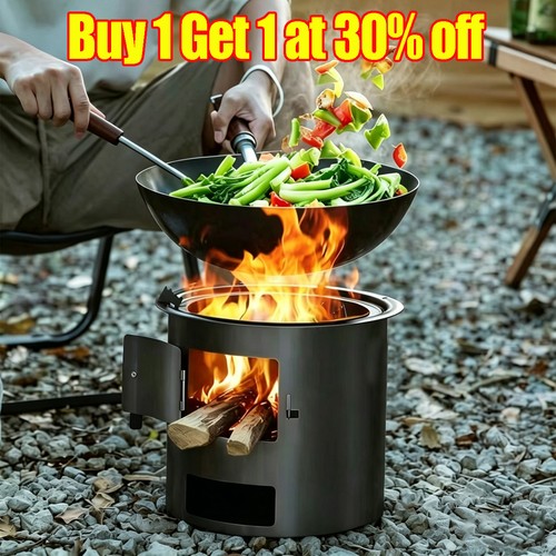 Portable camping stove - camping, wood