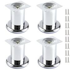 4 xFurniture Feet Metal Chrome
