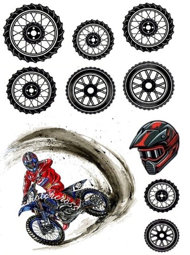 Motorbike edible cake - , topper