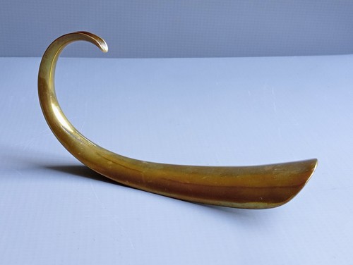Antique brass shoe - brass, horn