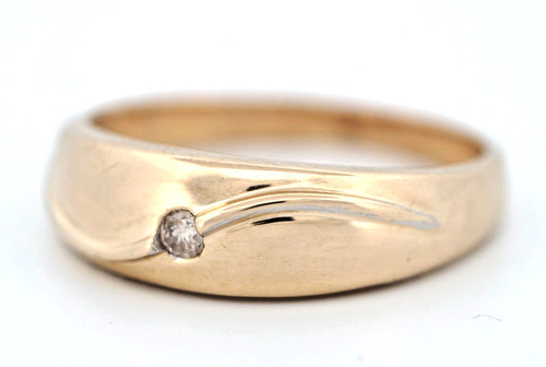 Men 10k yellow gold - men's, .06ct
