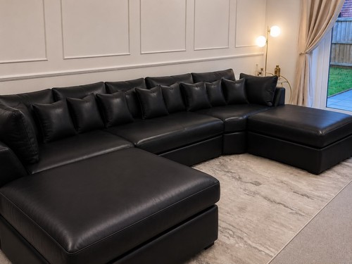 Seater shape black rexine - seater,