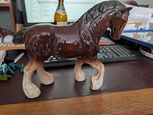 Ceramic shire horse figurine - ceramic,
