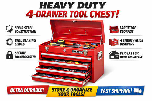 Heavy duty metal tool box - heavy,