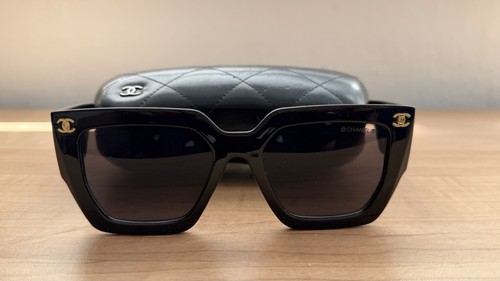 Chanel sunglasses black - sunglasses, gold