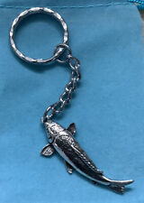 Koi Carp Silver Pewter Keyring With A Velveteen Gift Bag