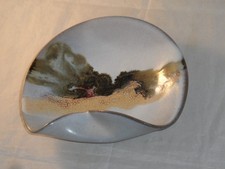 Highland Stoneware? Style? Painted Landscape? Dish Curved Side Potters Mark 16cm