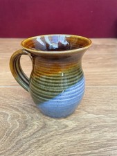 Highland Pottery Ribbed Glazed Hand Throw Mug Made In Scotland Vintage