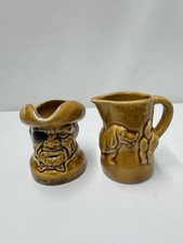 Vintage Toby Jug “Joss Merlin” & Dachshund Creamer “Making Both Ends Meet”