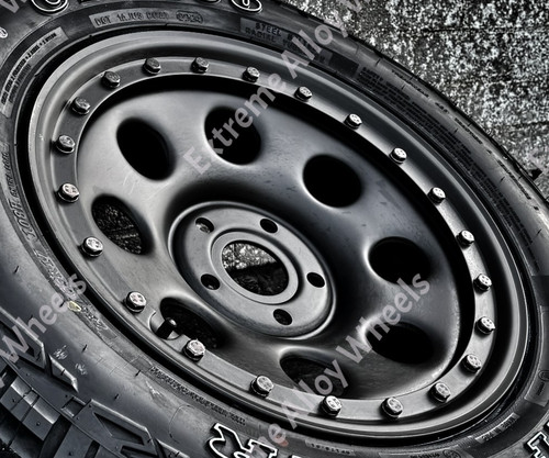 Black steel alloy wheels - black,