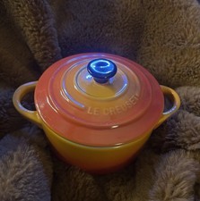 Le Creuset Mini  Stoneware Cocotte Casserole Dish Volcanic Orange