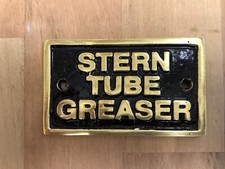 Brass Stern Tube Greaser Plate Sign Boat Narrowboat River Safety 