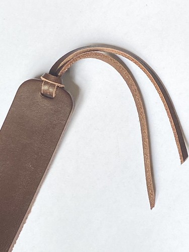Leather bookmark brown - brown,