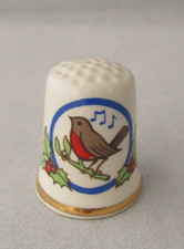 Masons Patent Ironstone Robin & Christmas Stockings Thimble
