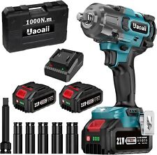 Uaoaii 1000Nm Cordless Impact Wrench High Torque 1/2in Power Battery Impact Gun